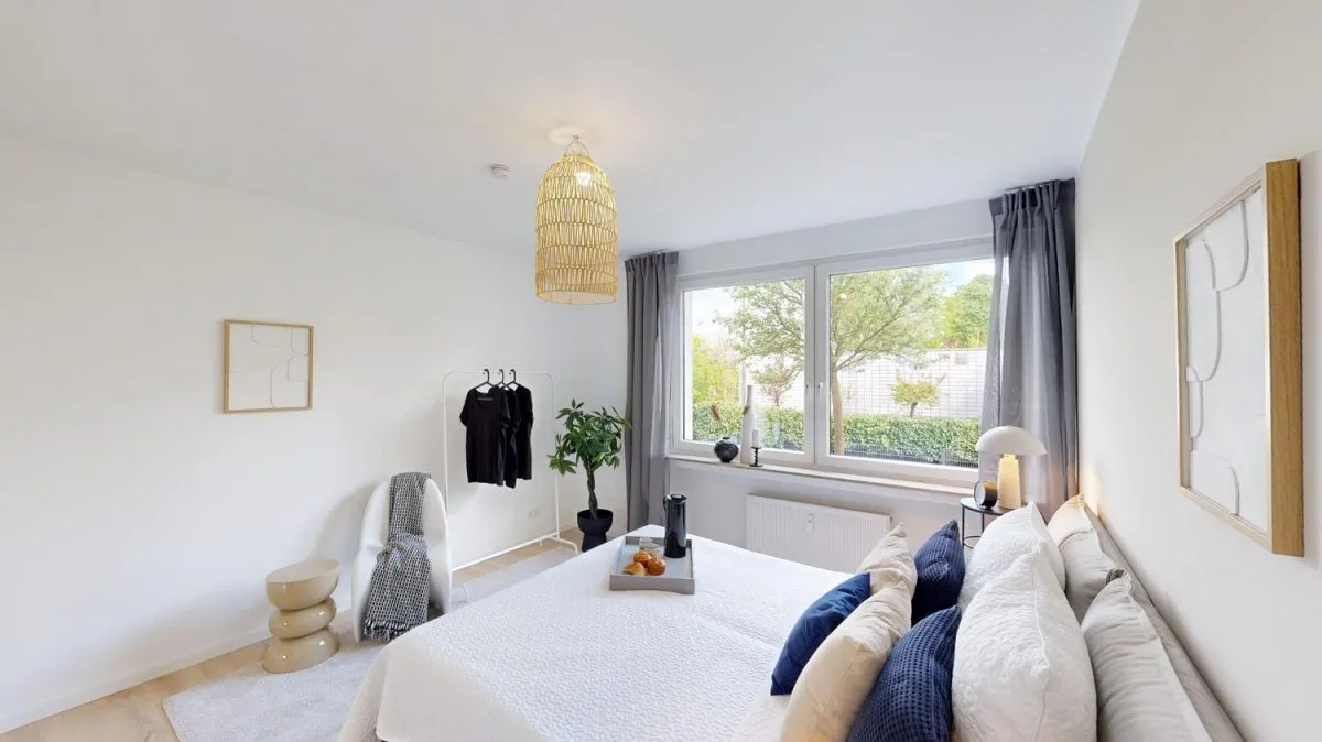 Immobilienangebot - Hamm - Wohnungen - Provisionsfrei für Käufer: 3-Zimmer-Erdgeschoss-Wohnung mit Loggia und Garage in Hamm Heessen